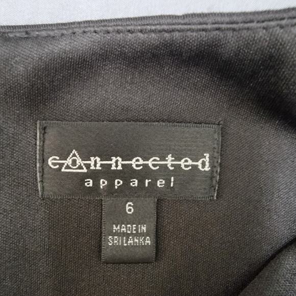 Connected Apparel Bodycon Dress 6 Black Red Floral Appliqué Party - Picture 7 of 11